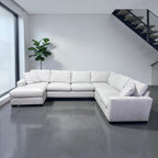 Room & Board Metro 136” 4 Piece U Shape Sofa Chaise Sectional Down Blend in Dawson Linen