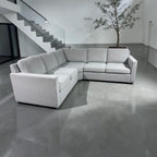 Potterybarn Cameron 98”x 98” Square Arm 3-Piece L-Shaped Wedge Sectional. Memory Foam Cushions in Dove Performance Heathered Basketweave