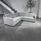 Potterybarn Cameron 98”x 98” Square Arm 3-Piece L-Shaped Wedge Sectional. Memory Foam Cushions in Dove Performance Heathered Basketweave