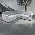 Potterybarn Cameron 98”x 98” Square Arm 3-Piece L-Shaped Wedge Sectional. Memory Foam Cushions in Dove Performance Heathered Basketweave