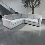 Potterybarn Cameron 98”x 98” Square Arm 3-Piece L-Shaped Wedge Sectional. Memory Foam Cushions in Dove Performance Heathered Basketweave