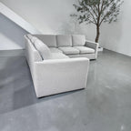 Potterybarn Cameron 98”x 98” Square Arm 3-Piece L-Shaped Wedge Sectional. Memory Foam Cushions in Dove Performance Heathered Basketweave