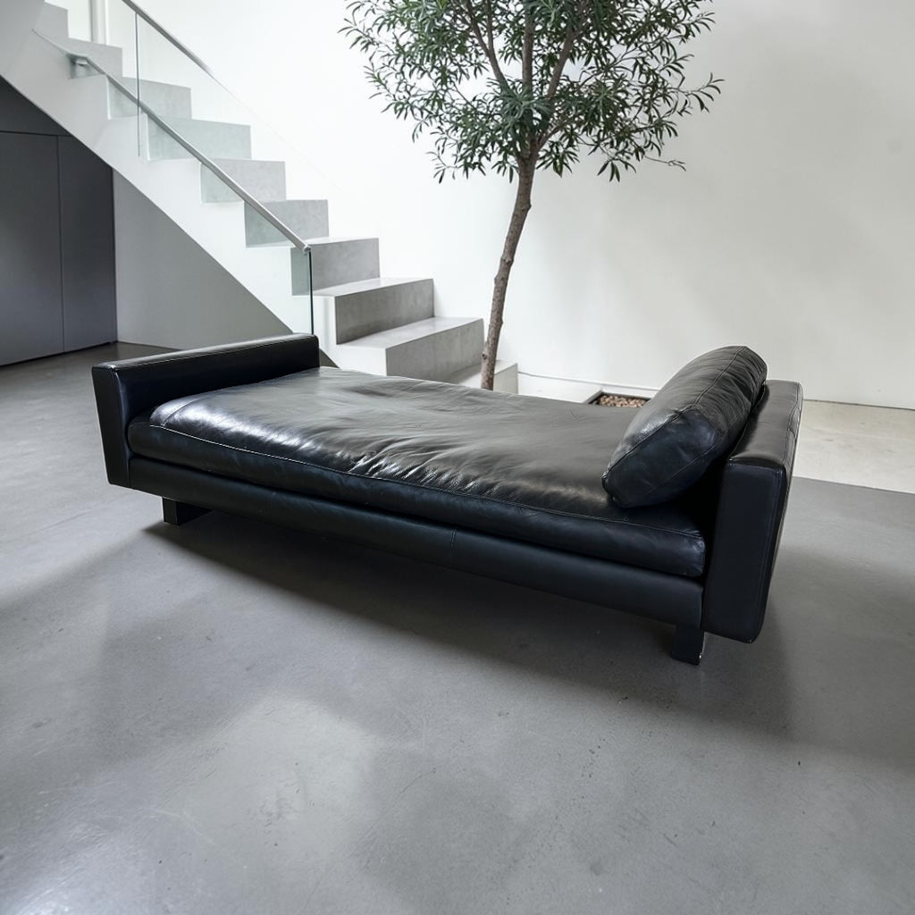 Room & Board Pierson 79” Leather Daybed, Down Blend in Onyx Leather