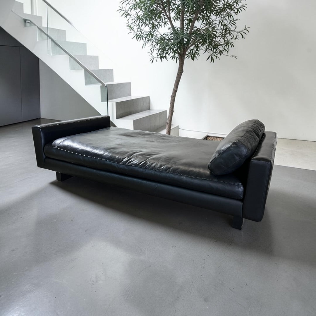 Room & Board Pierson 79” Leather Daybed, Down Blend in Onyx Leather