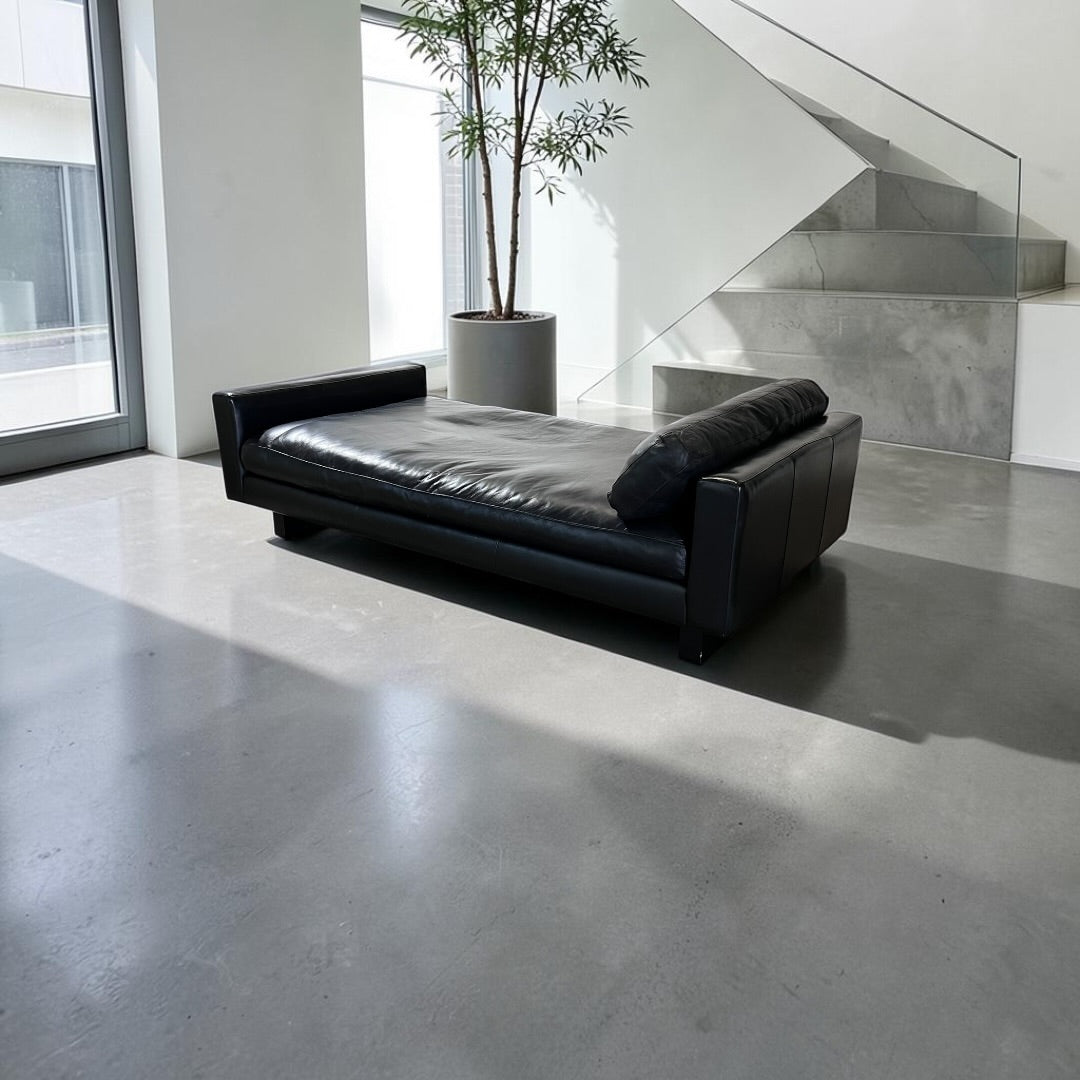 Room & Board Pierson 79” Leather Daybed, Down Blend in Onyx Leather
