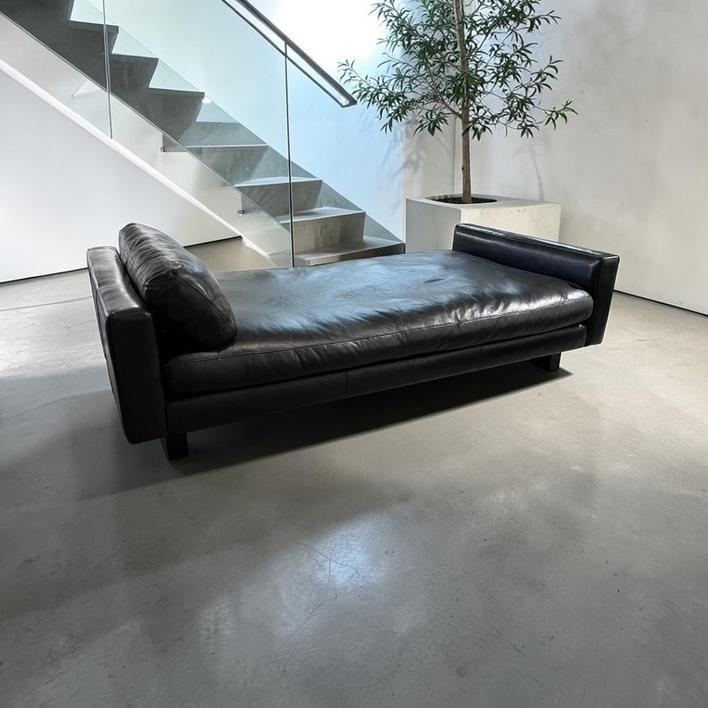 Room & Board Pierson 79” Leather Daybed, Down Blend in Onyx Leather