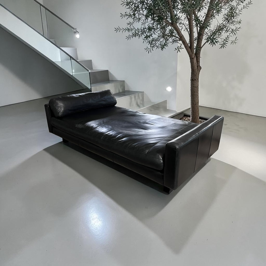 Room & Board Pierson 79” Leather Daybed, Down Blend in Onyx Leather