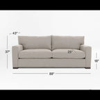 Crate & Barrel Axis 88" Sofa and Chair and a Half, Down Blend, Ascend Fabric in Pinecone