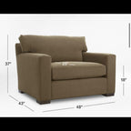 Crate & Barrel Axis 88" Sofa and Chair and a Half, Down Blend, Ascend Fabric in Pinecone