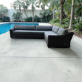 Restoration Hardware RH Provence Luxe Depth 123” x 98” Right Arm L Shape Outdoor Sectional Sofa, Perf Linen Weave and Outdoor All Weather Covers