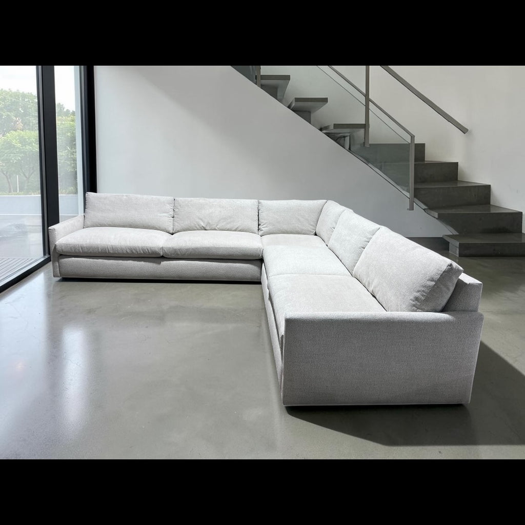 Arhaus Kipton 129” Slim Arm 3 Piece Corner Sectional Sofa in Nomad Snow