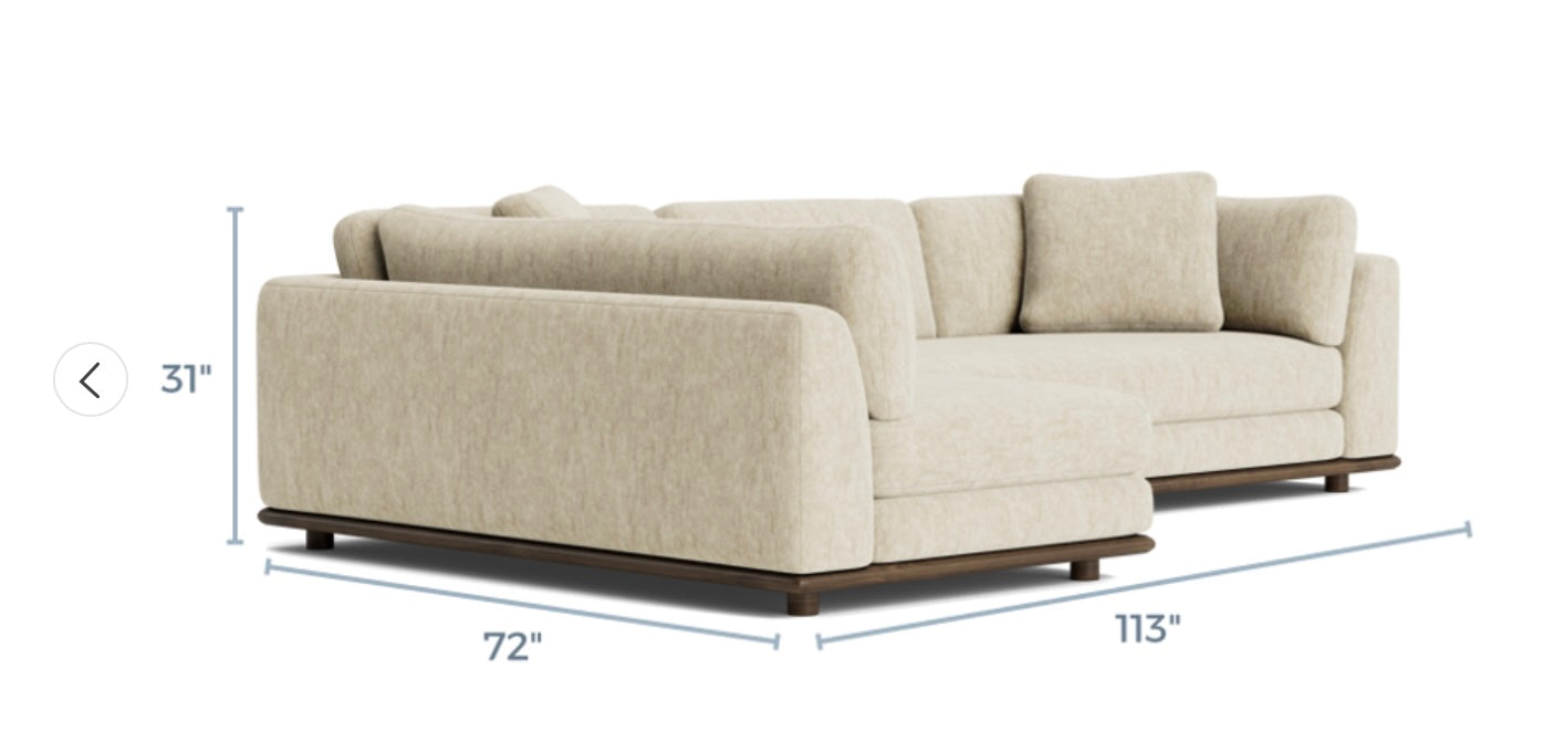 Joybird Miller 113” 2 Piece, L Shape Sectional in Crave Irish Cream