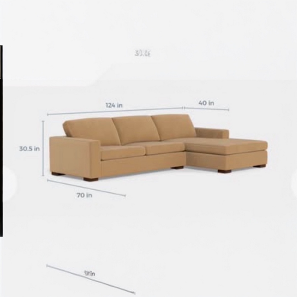 Albany Park Barton Sofa Chaise 2 Piece Sectional Sofa in Camel Tan Vegan Leather