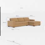 Albany Park Barton Sofa Chaise 2 Piece Sectional Sofa in Camel Tan Vegan Leather
