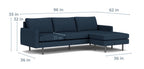 Room & Board Jasper 96” Reversible Chaise in Tepic Navy