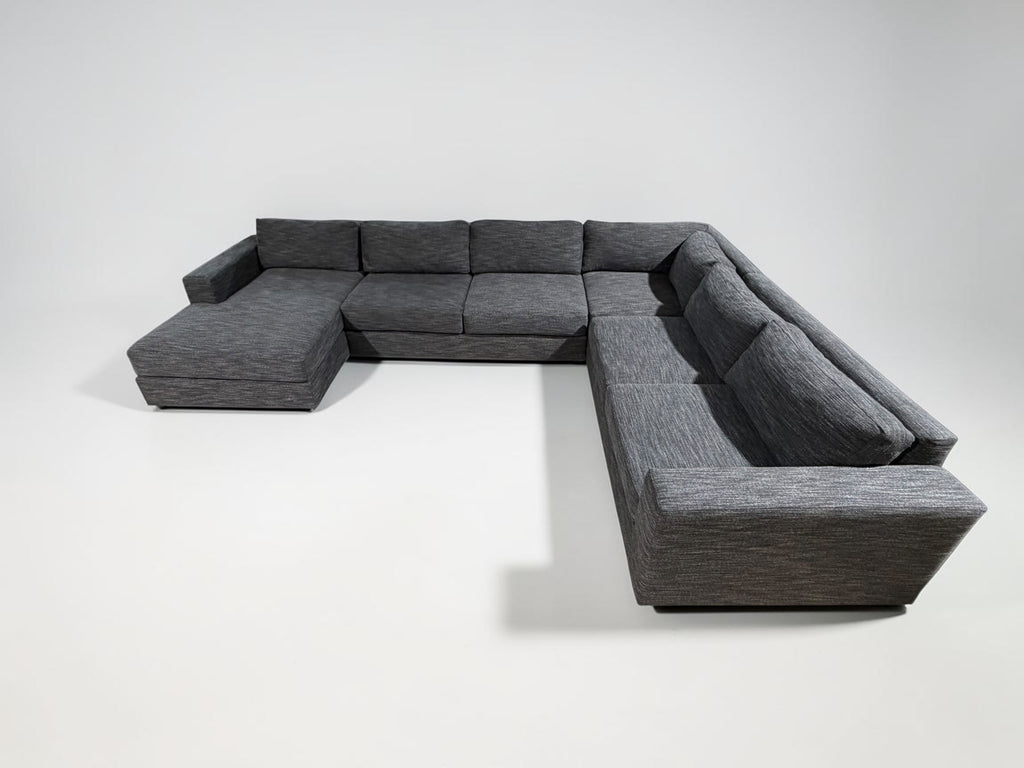 West Elm Urban 143” 4-Piece, U Shape Sofa Chaise Sectional in Galaxy Charcoal
