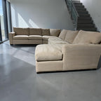 Crate & Barrel Axis 154” 4 Piece Wedge Sofa Chaise Sectional in Douglas Camel herringbone microfiber
