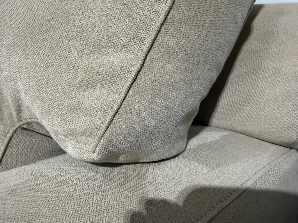 Crate & Barrel Axis 154” 4 Piece Wedge Sofa Chaise Sectional in Douglas Camel herringbone microfiber
