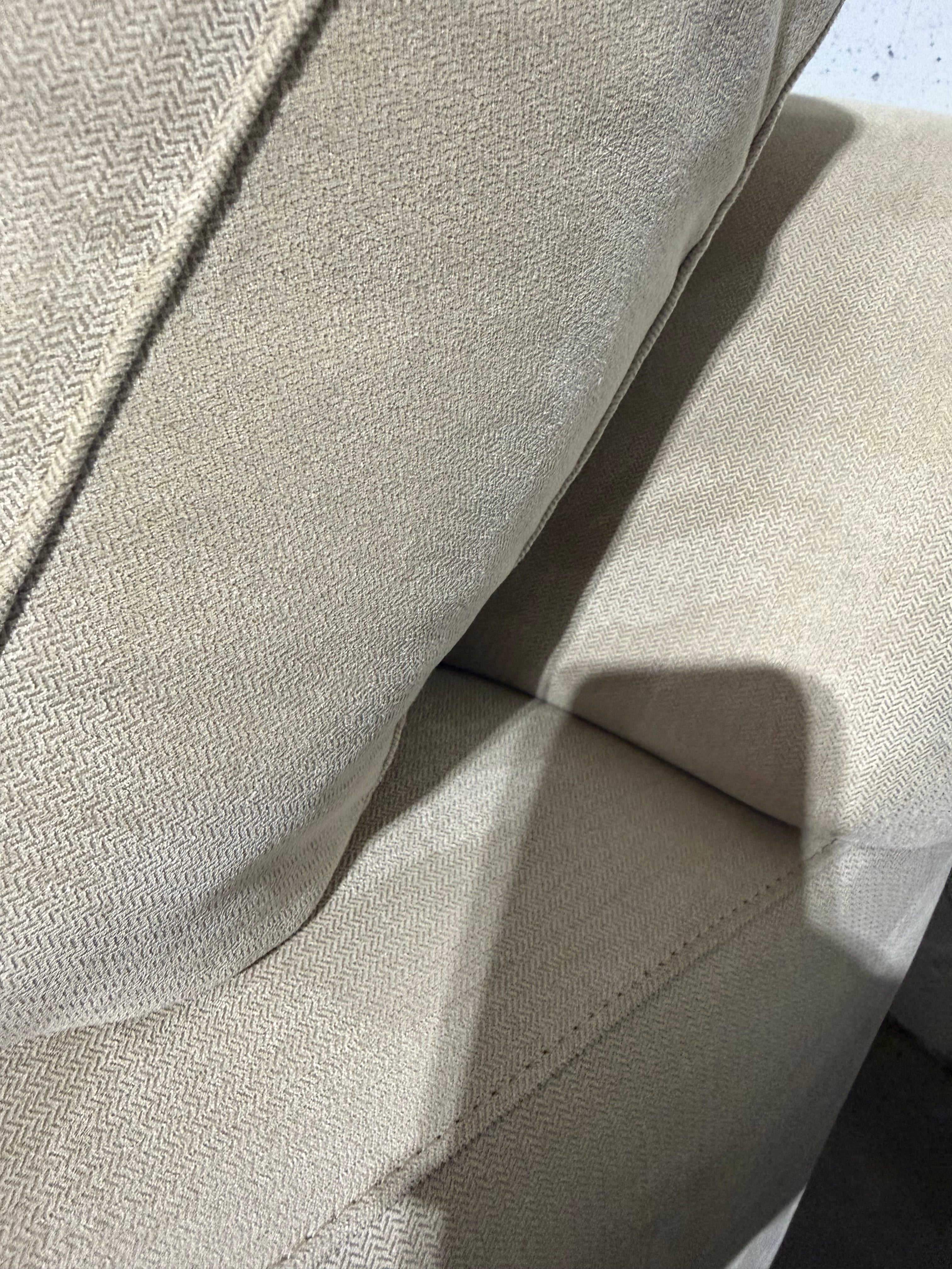 Crate & Barrel Axis 154” 4 Piece Wedge Sofa Chaise Sectional in Douglas Camel herringbone microfiber
