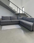 Crate & Barrel Lounge Deep 125” Sofa Sectional, down blend in Taft Truffle - Deep Seating