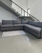 Crate & Barrel Lounge Deep 125” Sofa Sectional, down blend in Taft Truffle - Deep Seating