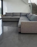 Crate & Barrel Lounge Deep 125” Sofa Sectional, down blend in Taft Truffle - Deep Seating