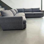 Crate & Barrel Lounge Deep 125” Sofa Sectional, down blend in Taft Truffle - Deep Seating