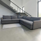 Crate & Barrel Lounge Deep 125” Sofa Sectional, down blend in Taft Truffle - Deep Seating
