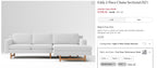 West Elm Eddy Reversible chaise (92”) 2-Piece Sofa Chaise Sectional in Pearl Gray Deco Weave