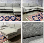 West Elm Eddy Reversible chaise (92”) 2-Piece Sofa Chaise Sectional in Pearl Gray Deco Weave
