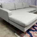 West Elm Eddy Reversible chaise (92”) 2-Piece Sofa Chaise Sectional in Pearl Gray Deco Weave