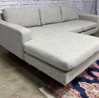 West Elm Eddy Reversible chaise (92”) 2-Piece Sofa Chaise Sectional in Pearl Gray Deco Weave