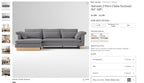 West Elm Harmony 117" Sofa Chaise Sectional in Heathered Gray