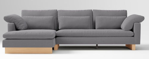 West Elm Harmony 117” 2-Piece Sofa Chaise Sectional in Heathered Gray