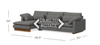 West Elm Harmony 117" Sofa Chaise Sectional in Heathered Gray