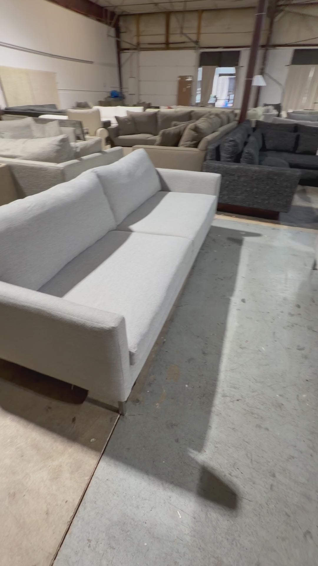 Crate & Barrel Studio Series Track Arm Sofa in Linen Fog