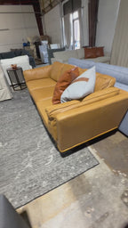 Article Sven 90” Sofa in Cognac Leather.