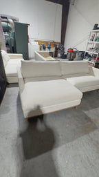 Potterybarn Theo 100" Sofa Chaise Sectional in Snow canvas Linen weave