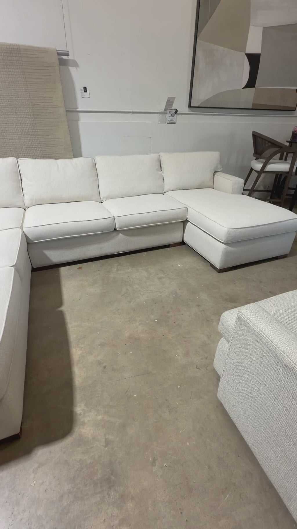 Arhaus Dune 138" U
Shape, 3 Piece Sofa Chaise Sectional, heavy down Blend cushions in Performance Nomad Snow Linen Weave