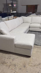 Room & Board Metro 136” 4 Piece U Shape Sofa Chaise Sectional Down Blend in Dawson Linen
