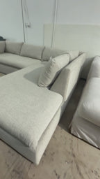 West Elm Shelter 105” Sectional Sofa in Gravel Twill