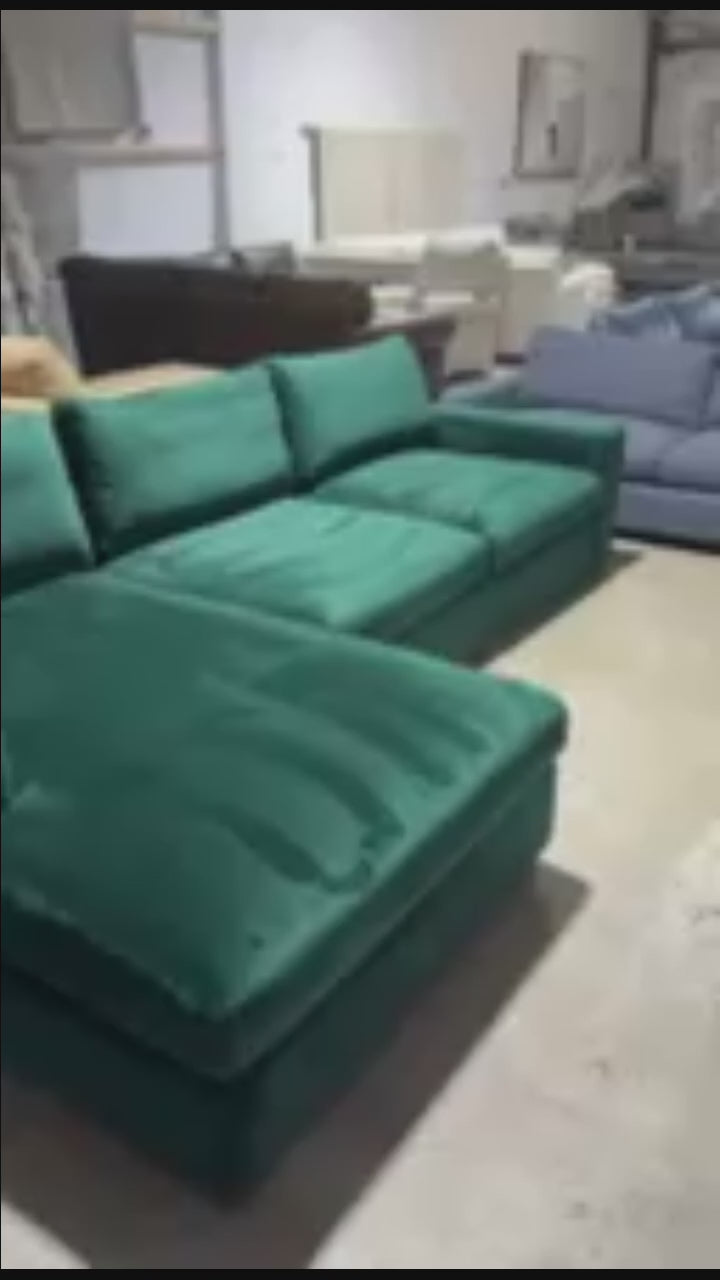 Joybird Holt 122” 2 Piece Sofa Chaise Sectional in Royale Evergreen.