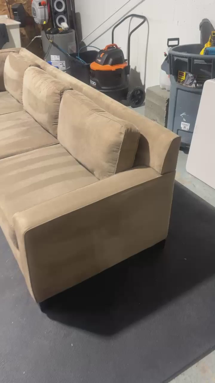 West Elm Urban 95” x 95” L Shape, 3 Piece Sectional in Amalfi Cappuccino Herringbone Microfiber