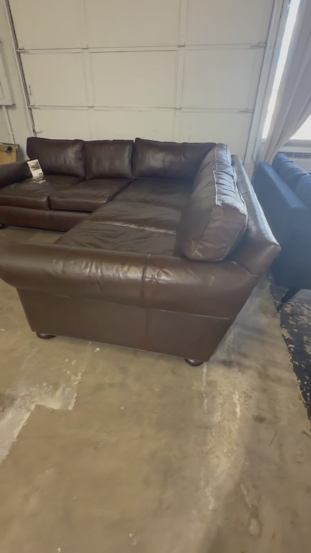Restoration Hardware RH Original Lancaster 9ft Right Arm L- Sectional Sofa in Italian Brompton Cocoa.
