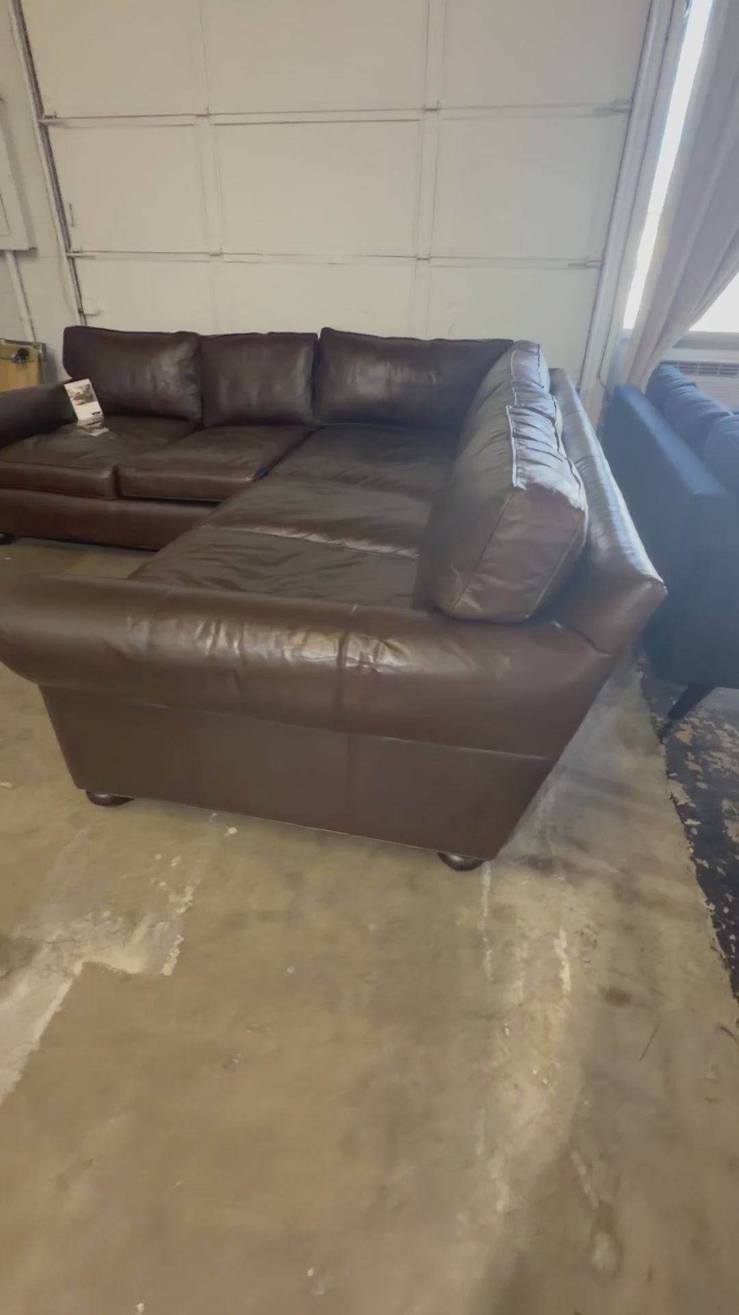 Restoration Hardware RH Original Lancaster 9ft Right Arm L- Sectional Sofa in Italian Brompton Cocoa.