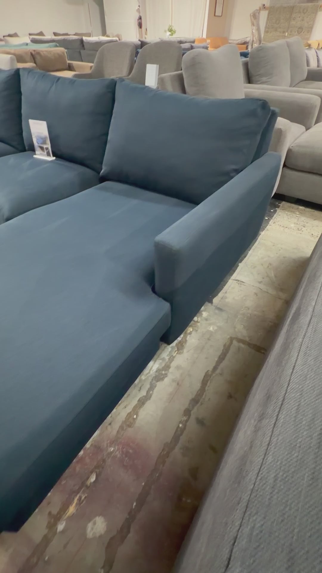 Room & Board Jasper 96” Reversible Chaise in Tepic Navy