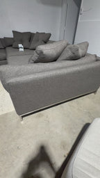 Restoration Hardware Cordoba 139” x 118” 3 Piece, XL wide Sofa Sectional, Heavy Down Blend Cushions in Charcoal Performance Linen Basketweave