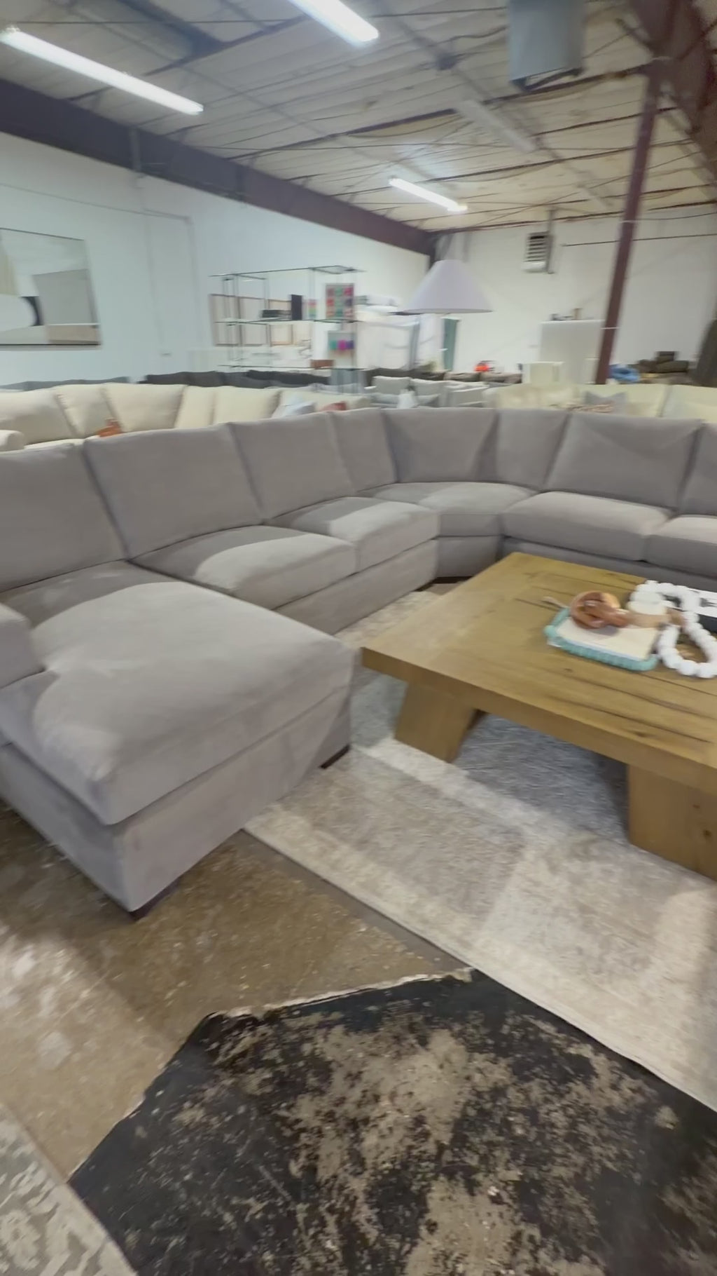 Crate & Barrel Axis 154" Wedge 4 Piece Sectional, Down Blend in Douglas Nickel Herringbone
