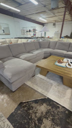 Crate & Barrel Axis 154" Wedge 4 Piece Sectional, Down Blend in Douglas Nickel Herringbone