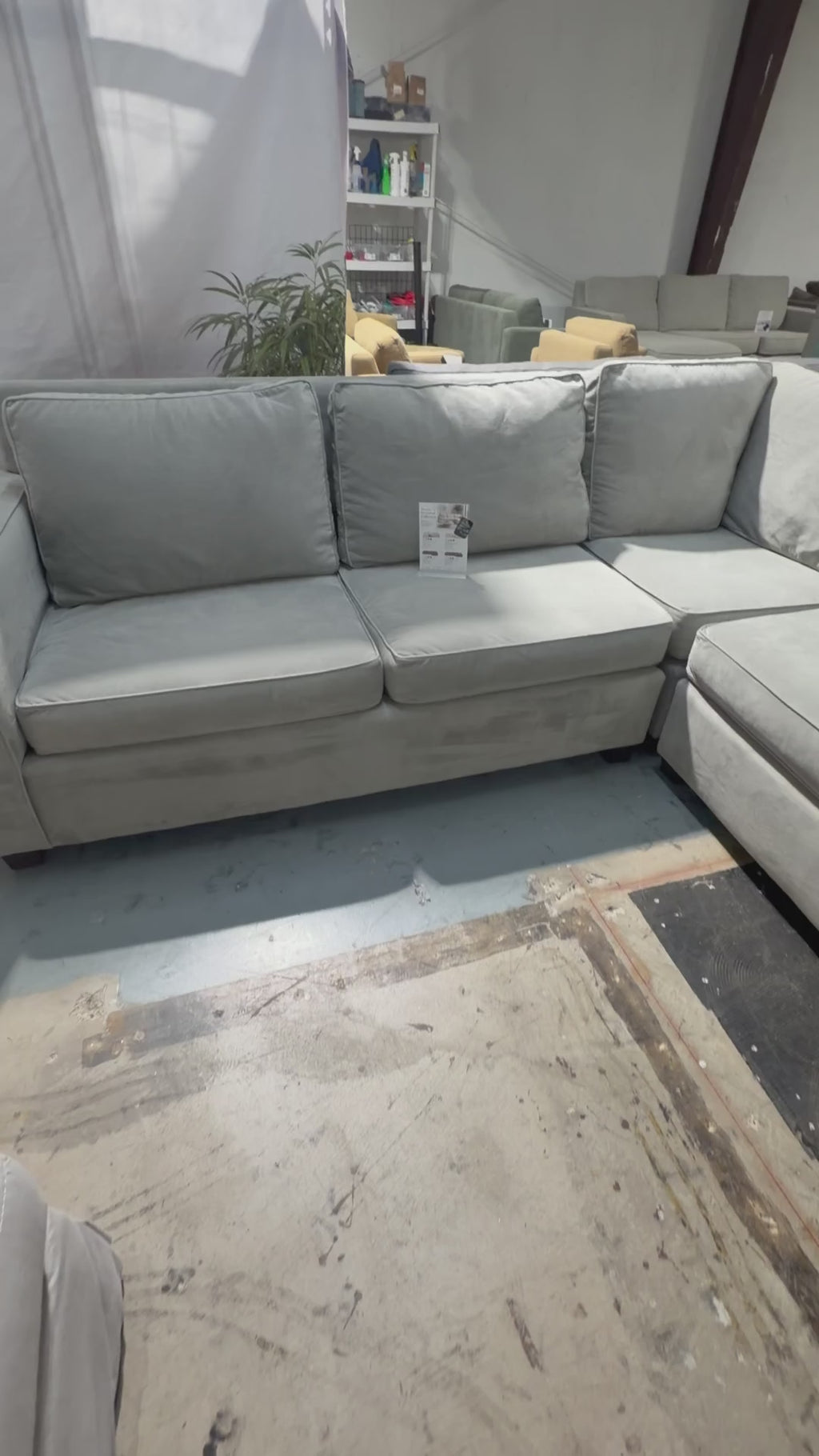 West Elm Harris 105” 3-Piece L-Shaped Sectional in Velvet Gray Microfiber